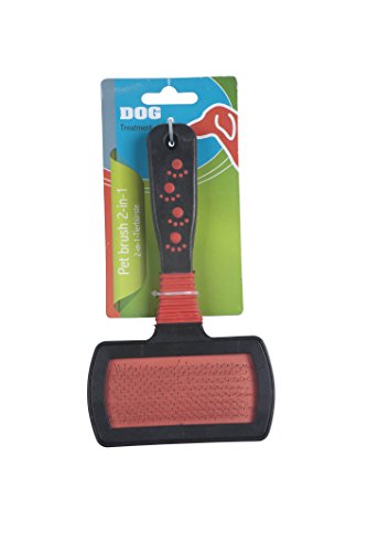 Dog Hundebürste Tierbürste Doppelbürste 17cm Fellpflegebürste Hund Tierkamm Fellbürste von Dog