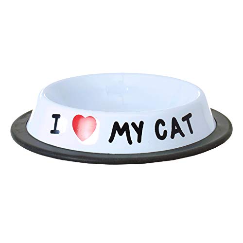 Unbekannt I Love My Cat Futternapf aus Edelstahl - Fressnapf von Unbekannt