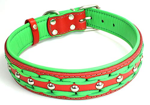 Unbekannt Sulla Echtleder gepolstertert Handmade Hundehalsband in modischen Farben geflochten M/L/XL/XXL von Unbekannt
