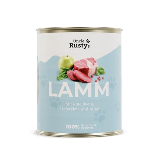Uncle Rusty's | Premium Hundefutter nass | Lamm mit Rote Beete, Haferkleie und Apfel | 6er Pack (6 x 800g) von Uncle Rusty's