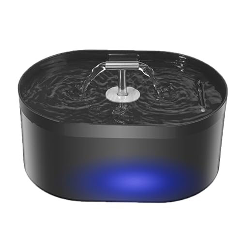Doppelstrom-T-Auslauf, Haustier-Wasserbrunnen, 2200 ml, geräuscharm, Pumpen, Wasserspender für Hunde und Katzen, mit effizienten Filtrationen, große Kapazität, Haustier-Trinkbrunnen von UncleS