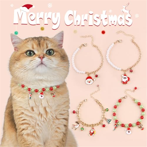Festivalthema Haustier Charme Halskette Mit Santa Anhänger Weihnachtskatzen Halskette Für Hunde Und Katzen Festival Haustier Accessoires Für Verschiedene Größe Verstellbar von UncleS