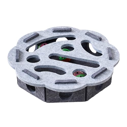 UncleS Interaktives Katzen-Puzzle-Box-Spielzeug mit Löchern und Glocken für geistige Stimulation, Indoor-Spiel, Filzstoff-Design, Katzen, geistige Stimulationsspielzeug UncleS Interaktives Katzen-Puzzle-Box-Spielzeug mit Löchern und Glocken für geistige Stimulation, Indoor-Spiel, Filzstoff-Design, Katzen, geistige Stimulationsspielzeug von UncleS