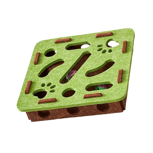 UncleS Interaktives Katzen-Puzzle-Box-Spielzeug mit Löchern und Glocken für geistige Stimulation, Indoor-Spiel, Filzstoff-Design, Katzen, geistige Stimulationsspielzeug UncleS Interaktives Katzen-Puzzle-Box-Spielzeug mit Löchern und Glocken für geistige Stimulation, Indoor-Spiel, Filzstoff-Design, Katzen, geistige Stimulationsspielzeug von UncleS