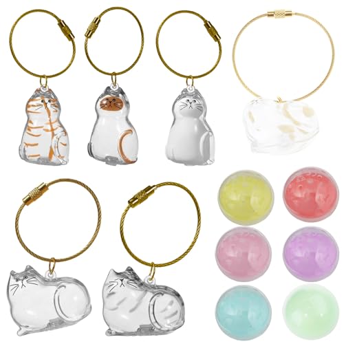 UncleS Memorial Pet Lover Essential Kitten-Shaped Keychain Organizer For Storing Shedding Hair Construction Cats Hair Ornaments von UncleS