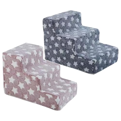 3-Step Dog Stairs for Small Pets, Non-Slip Washable Pet Ramp Ladder for Cats and Dogs, Removable Climbing Steps for Bed Chair Sofa Couch and Window Sills, Indoor Use for Safe Comfortable Access 3-Step Dog Stairs for Small Pets, Non-Slip Washable Pet Ramp Ladder for Cats and Dogs, Removable Climbing Steps for Bed Chair Sofa Couch and Window Sills, Indoor Use for Safe Comfortable Access von Ungtyb