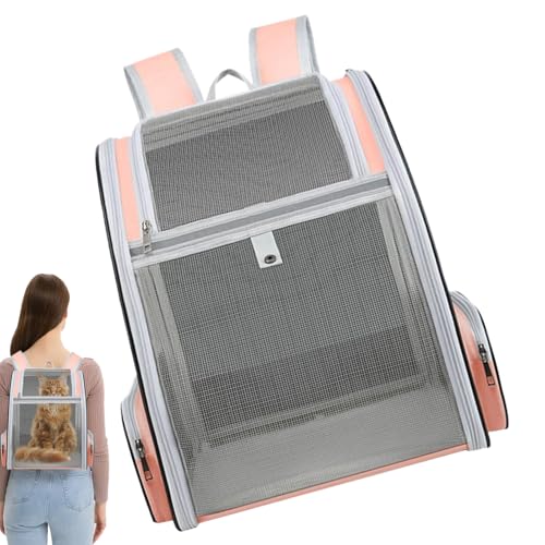 Cat Backpack, Large-Caliber Pet Carrier, Breathable Travel Bag with Non-Slip Bottom, Portable Pet Supplies for Small & Medium Cats, Dogs & Other Animals von Ungtyb