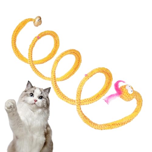 Cat Play Tunnel with Catnip and Feather Toy, Interactive Foldable Hunting Tube for Indoor Kittens, Cats, Engaging Pet Activity, Exercise Toy, 11.42x41.73 Inches von Ungtyb