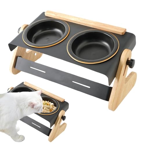 Raised Dog Bowl, Pet Dish, Height Adjustable Design, Portable and Sturdy Construction Dog Feeder for Easy Outdoor Feeding of Dogs and Cats, 16.34x7.87x6.1 Inches von Ungtyb