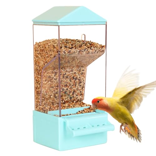 Smart Parakeet Feeder, Large Clear Food Dispenser, Anti-Spill Automatic Feeding Container with a Sturdy Clip or Screw Mechanism for Birds and Small Pets, 8.27x3.54 Inches Smart Parakeet Feeder, Large Clear Food Dispenser, Anti-Spill Automatic Feeding Container with a Sturdy Clip or Screw Mechanism for Birds and Small Pets, 8.27x3.54 Inches von Ungtyb