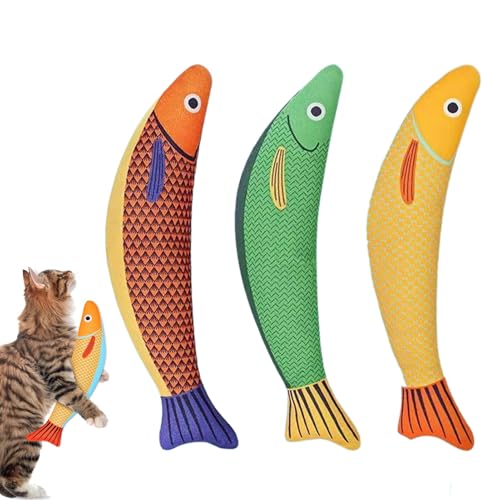 Ungtyb 3 Pack Catnip Fish Toys, Interactive Crinkle Sound Plush Toy for Cats and Kittens, Fun Pet Play Set for Chewing, Teeth Cleaning, Indoor and Outdoor Playtime, 9.45x1.97x1.97 Inches Ungtyb 3 Pack Catnip Fish Toys, Interactive Crinkle Sound Plush Toy for Cats and Kittens, Fun Pet Play Set for Chewing, Teeth Cleaning, Indoor and Outdoor Playtime, 9.45x1.97x1.97 Inches von Ungtyb