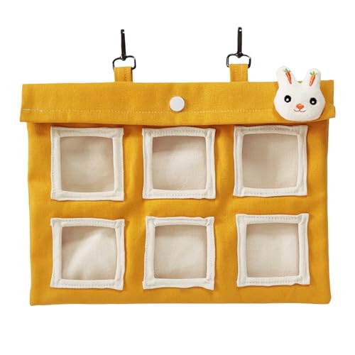 Ungtyb Bunny Hay Feeder, Multihole Animal Feeding Bag, Scratch Resistant Food Storage, Portable Design Durabled Material for Chinchillas, 9.06x5.51x0.39 Inches von Ungtyb