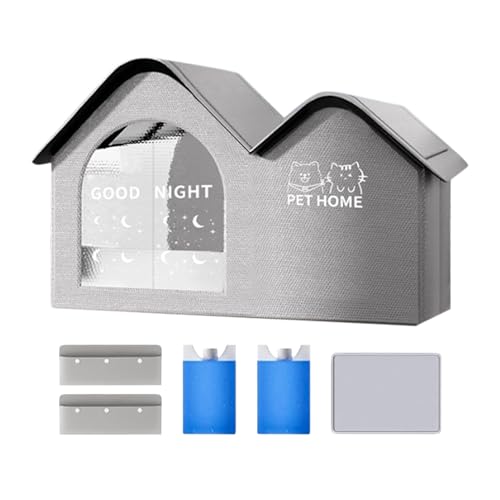 Ungtyb Cooling Outdoor Pet House, Foldable Aluminum Foil Cat Shelter with Ice Pack, Portable Shade Tent Spacious Cool Cave for Apartment, Car, Travel, Balcony, Camping, Backyard, Patio, Pets Use Ungtyb Cooling Outdoor Pet House, Foldable Aluminum Foil Cat Shelter with Ice Pack, Portable Shade Tent Spacious Cool Cave for Apartment, Car, Travel, Balcony, Camping, Backyard, Patio, Pets Use von Ungtyb