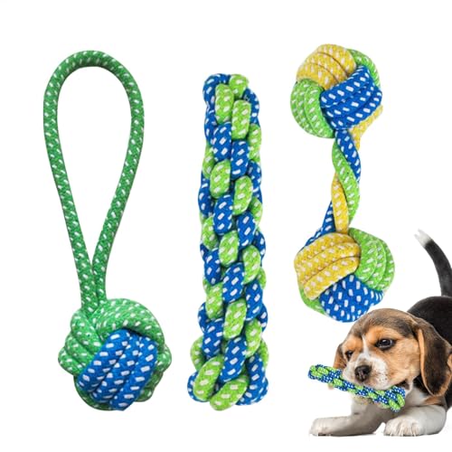 Ungtyb Small Dog Rope, Puppy Tug Toy, Engaging Dog Chew Rope with Interactive, Sturdy and Non Toxic, Safe Design for Indoor or Outdoor Play of Any Breeds, 3 Pieces Ungtyb Small Dog Rope, Puppy Tug Toy, Engaging Dog Chew Rope with Interactive, Sturdy and Non Toxic, Safe Design for Indoor or Outdoor Play of Any Breeds, 3 Pieces von Ungtyb