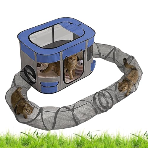 Ungtyb Tunnel für Katzen, tragbar, für kleine Tiere – einfache Montage Spielzeug gegen Langeweile für Innen- und Außenbereiche, Garten, Balkon von Ungtyb