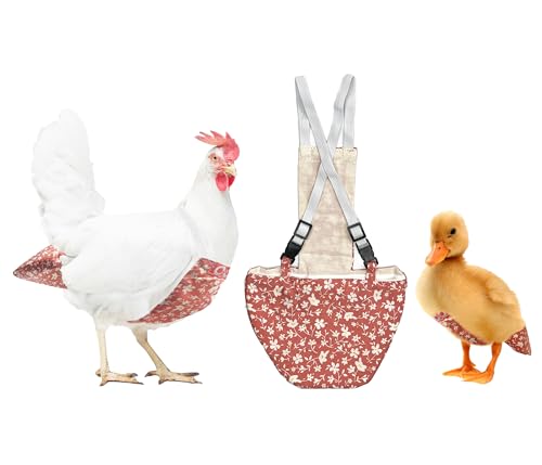 Uni Infinity Hühnerwindeln für Hühner, Ente, Gans, Hahn, Einwegfutter, wiederverwendbar, verstellbar, Größe passend (rosa Blumenmuster) von Uni Infinity