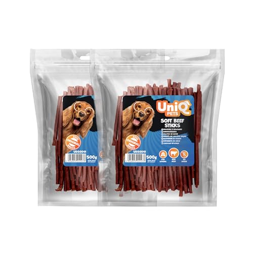 UNIQ Hundeleckerli 2x500g weich glutenfrei hohe Fleischanteil Rind Kaustangen Hundesnack Leckerli kleine große Hunde Kausnack Training Belohnung UNIQ Hundeleckerli 2x500g weich glutenfrei hohe Fleischanteil Rind Kaustangen Hundesnack Leckerli kleine große Hunde Kausnack Training Belohnung von UniQ PETS