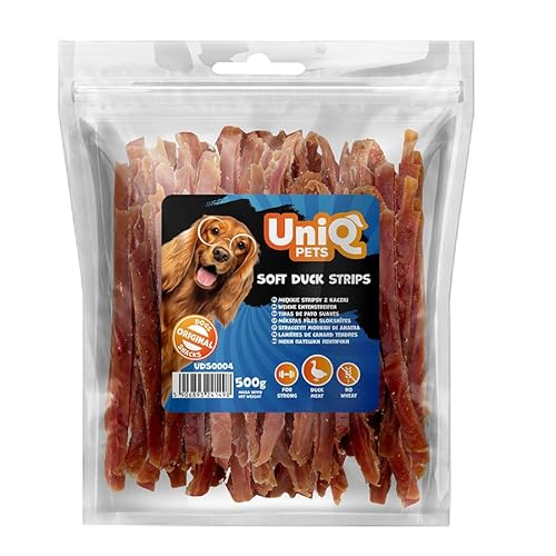 UNIQ PETS Hundeleckerli 500g Entenbrust Streifen Hund weizenfrei weich fettarm Snack für Hunde kleine große Rassen Hundesnack Entenstreifen Trainingssnacks UNIQ PETS Hundeleckerli 500g Entenbrust Streifen Hund weizenfrei weich fettarm Snack für Hunde kleine große Rassen Hundesnack Entenstreifen Trainingssnacks von UniQ PETS