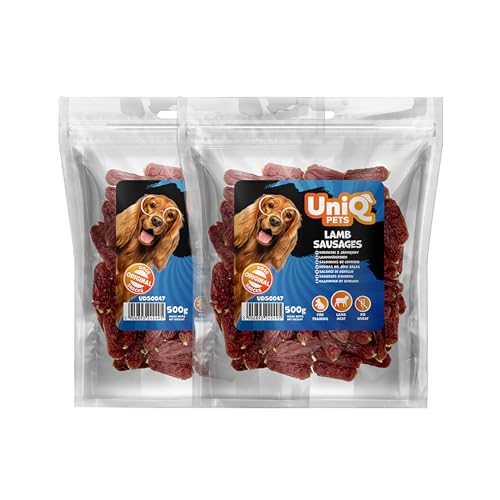 UNIQ PETS Hundeleckerli Lamm weiche Snacks getreidefrei hypoallergen für Hunde Training Welpen Leckerli 2x500 g Lammwürstchen von UniQ PETS