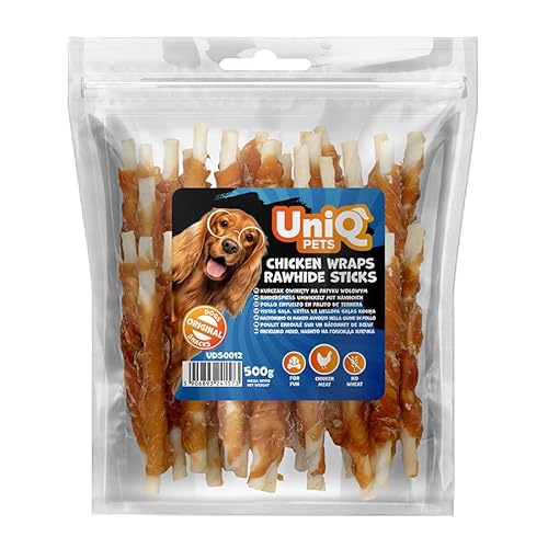 UNIQ Pets Hunde Kaustangen mit Hähnchenfleisch 500g – Kauknochen für kleine & mittlere Hunde I Leckerli Snack glutenfrei I Hundesnack zur Zahnpflege I Kaurolle hart & proteinreich UNIQ Pets Hunde Kaustangen mit Hähnchenfleisch 500g – Kauknochen für kleine & mittlere Hunde I Leckerli Snack glutenfrei I Hundesnack zur Zahnpflege I Kaurolle hart & proteinreich von UniQ PETS