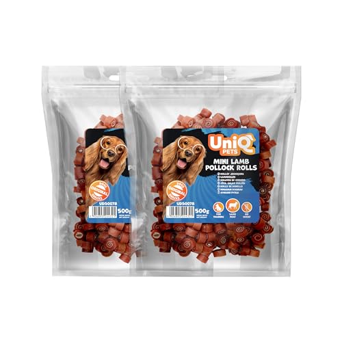 UNIQ Pets Hundeleckerli Snack Lamm weiche Hunde leckerlis weizenfrei für große und kleine Hunde Hypoallergenic trainingssnacks für Welpen 2X 500 g von UniQ PETS