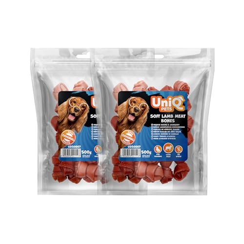 UniQ PETS Hundesnacks Lamm 2x500g – weiche Trainingssnacks glutenfrei – Hundeleckerli ohne Zucker für Hunde Aller Größen – Kausnacks ideal für Welpen, Senioren, empfindliche Hunde von UniQ PETS
