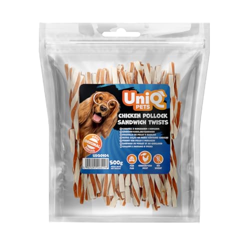 UniQ Pets Hundeleckerli Hähnchenbrust & Kabeljau 500 g glutenfrei weiche fettarme Trainingssnacks für kleine und große Hunde von UniQ PETS