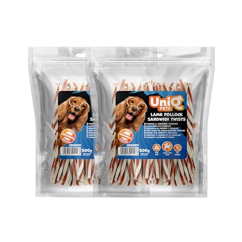 UniQ Pets Hundeleckerli Lamm Dorsch weiche Snacks ohne Weizen I Hundesnack Trainingsleckerli große kleine leckerli welpen kaustangen 2x500 g UniQ Pets Hundeleckerli Lamm Dorsch weiche Snacks ohne Weizen I Hundesnack Trainingsleckerli große kleine leckerli welpen kaustangen 2x500 g von UniQ PETS