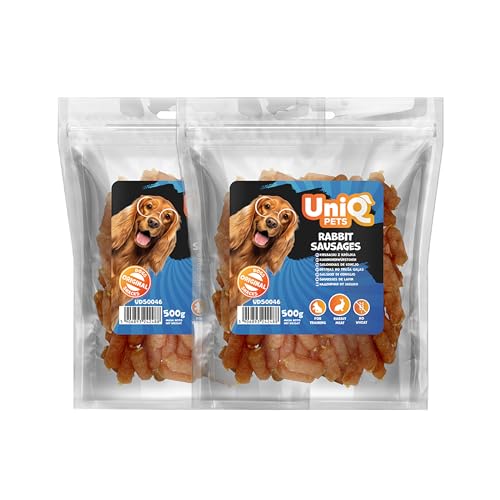 UniQ Pets Kaninchen Leckerlis Soft Hundesnack Wurst 90% Fleisch Monoprotein Snack für Training Welpen Senior 2X 500 g UniQ Pets Kaninchen Leckerlis Soft Hundesnack Wurst 90% Fleisch Monoprotein Snack für Training Welpen Senior 2X 500 g von UniQ PETS