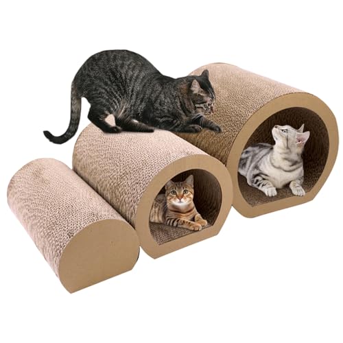 Katzenkratzer, 3pcs Katzenkratzerbett, Cat Tunnel Lounge Bett, Wellpapier -Katzenkratzer, Katzenkratzer -Tunnel für Innenkatze, Katzenkratzer -Karton von Unicoco