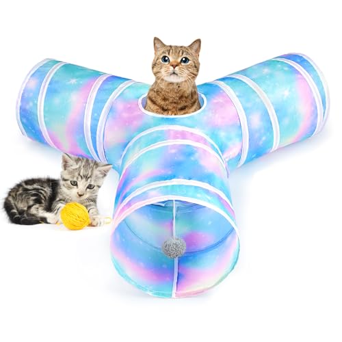 Unicorn Catcher Cat Tunnels for Indoor Cats 3 Way Cat Tunnel Durable Cat Toys Foldable Cat Tube Funny Cat Stuff von Unicorn Catcher