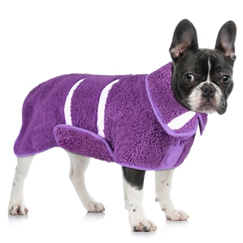 Hunde-Bademantel, super saugfähig, groß, schnell trocknend, Bademäntel für nach dem Baden, weich, verstellbar, warm, hält Hunde (S-XXL) von Unicorn Catcher