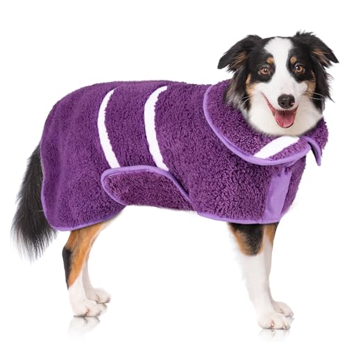 Hunde-Bademantel, super saugfähig, groß, schnell trocknend, Bademäntel für nach dem Baden, weich, verstellbar, warm, hält Hunde (S-XXL) von Unicorn Catcher