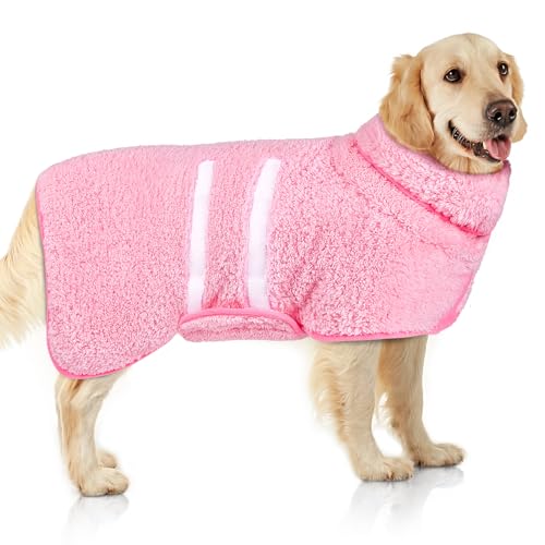 Hunde-Bademantel, super saugfähig, groß, schnell trocknend, Bademäntel für nach dem Baden, weich, verstellbar, warm, hält Hunde (S-XXL) von Unicorn Catcher