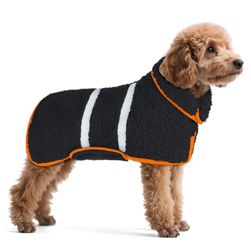 Hunde-Bademantel, super saugfähig, groß, schnell trocknend, Bademäntel für nach dem Baden, weich, verstellbar, warm, hält Hunde (S-XXL) von Unicorn Catcher