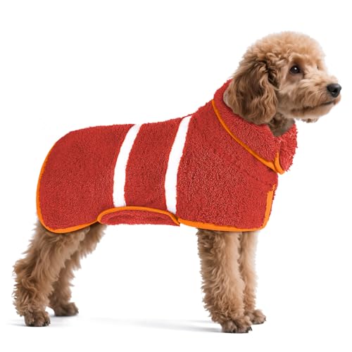 Hunde-Bademantel, super saugfähig, groß, schnell trocknend, Bademäntel für nach dem Baden, weich, verstellbar, warm, hält Hunde (S-XXL) von Unicorn Catcher
