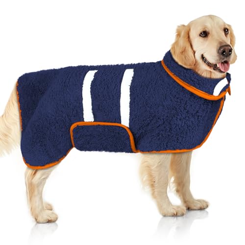 Hunde-Bademantel, super saugfähig, groß, schnell trocknend, Bademäntel für nach dem Baden, weich, verstellbar, warm, hält Hunde (S-XXL) von Unicorn Catcher