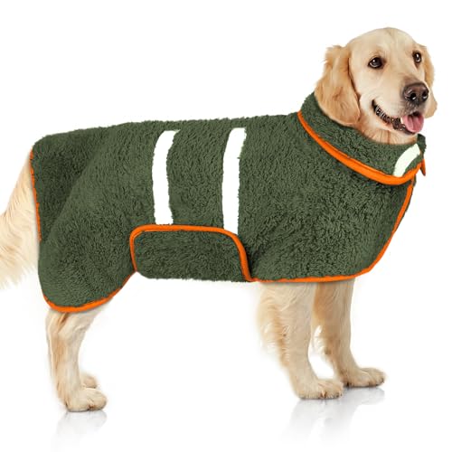 Hunde-Bademantel, super saugfähig, groß, schnell trocknend, Bademäntel für nach dem Baden, weich, verstellbar, warm, hält Hunde (S-XXL) von Unicorn Catcher