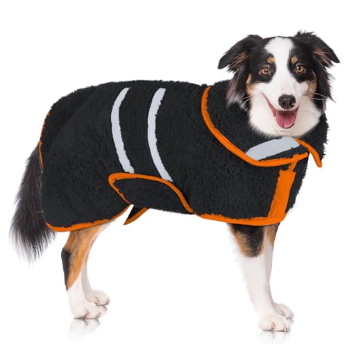 Hunde-Bademantel, super saugfähig, groß, schnell trocknend, Bademäntel für nach dem Baden, weich, verstellbar, warm, hält Hunde (S-XXL) von Unicorn Catcher