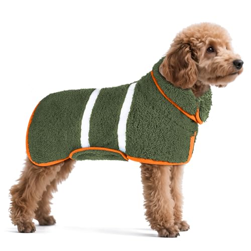 Hunde-Bademantel, super saugfähig, groß, schnell trocknend, Bademäntel für nach dem Baden, weich, verstellbar, warm, hält Hunde (S-XXL) von Unicorn Catcher