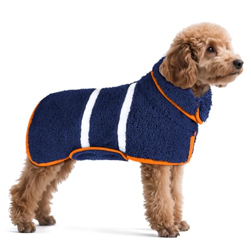 Hunde-Bademantel, super saugfähig, groß, schnell trocknend, Bademäntel für nach dem Baden, weich, verstellbar, warm, hält Hunde (S-XXL) von Unicorn Catcher