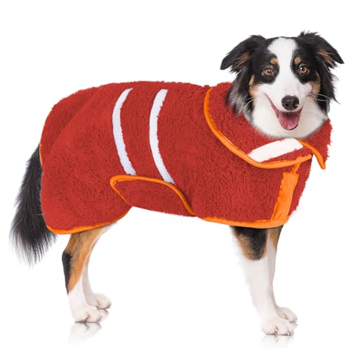 Hunde-Bademantel, super saugfähig, groß, schnell trocknend, Bademäntel für nach dem Baden, weich, verstellbar, warm, hält Hunde (S-XXL) von Unicorn Catcher