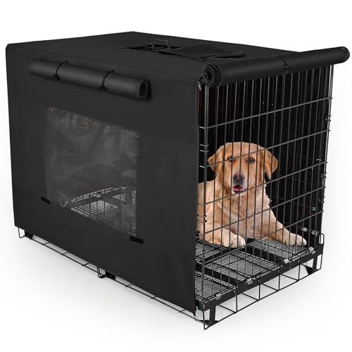 Hundekäfig-Abdeckung, 106,7 cm, verdickte Hundehüttenabdeckung, winddicht, Welpen-Käfigabdeckung mit Netzfenstern auf beiden Seiten, tragbare Kistenabdeckungen für Hundekäfige, geeignet für den Innen Hundekäfig-Abdeckung, 106,7 cm, verdickte Hundehüttenabdeckung, winddicht, Welpen-Käfigabdeckung mit Netzfenstern auf beiden Seiten, tragbare Kistenabdeckungen für Hundekäfige, geeignet für den Innen von Unicorn Catcher