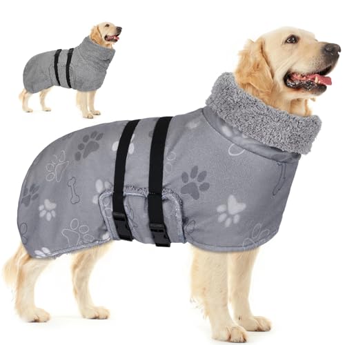 Hundemantel, schnell trocknend, super saugfähig, Hundehandtücher zum Trocknen von Hunden, niedliche Hundekleidung, verdickt, Hundebadezubehör für nach dem Baden, verstellbarer Hunde-Trockenmantel, von Unicorn Catcher