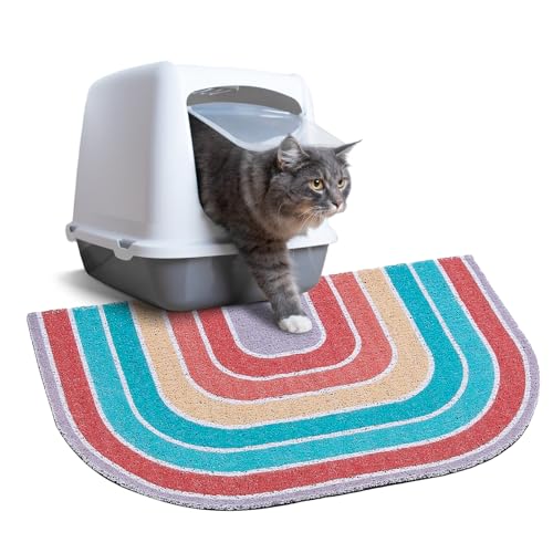 Katzenklo Matte Qualität Katzenklo Matte Groß rutschfest Katzenklo Matte Streu Fangmatte Weiche Kitty Katzentoilette Matte Kompatibel Zwei Katzentoiletten Katzenprodukte Leicht zu Reinigen von Unicorn Catcher