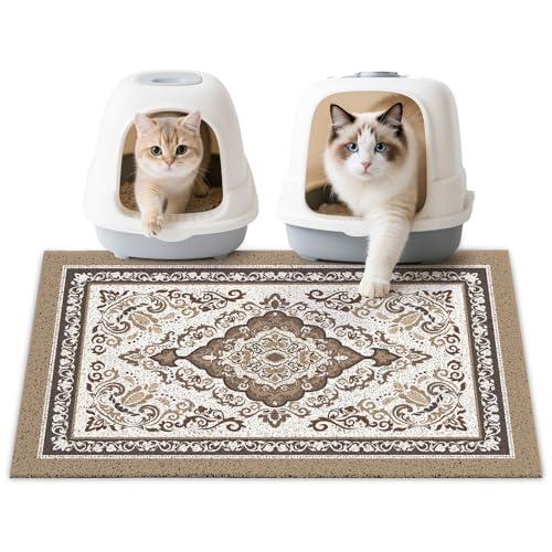 Unicorn Catcher Katzentoilettenmatte, 83,8 x 55,9 cm, rutschfeste Katzentoilettenmatte, waschbare Katzentoilettenfangmatte für Katzentoilette, Innenfutter, Essentials, Braun von Unicorn Catcher
