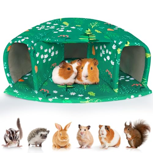Unicorn Catcher Meerschweinchenversteck – großes gemütliches Bett, warmes Haus, waschbares Tunnelzubehör für kleine Haustiere: Hamster, Chinchilla, Hase von Unicorn Catcher