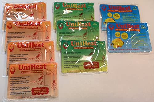 Uniheat Versandwärmer, der Countdown: vier 40 Stunden, drei 30 Stunden und zwei 20 Stunden Wärmepacks – insgesamt 9 Packungen von Uniheat