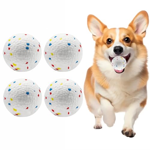 Unimore 4 Stück 5,8 cm ETPU Hunde-Apportierbälle für Upgrade, automatisches Hundespielzeug, Ballwerfer, lindert Angstzustände, Rassen Kauspielzeug zum Zahnen, interaktives Haustier-Tennisbälle von Unimore