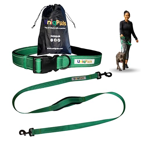 Uniqpals Freihändige Hundeleine für kleine bis große Hunde, 1.5 m, Hundeleine zum Spazierengehen, Laufen, Wandern, mit robustem, gepolsterten Griffen, reflektierenden Nähten und Tragetasche von Uniqpals